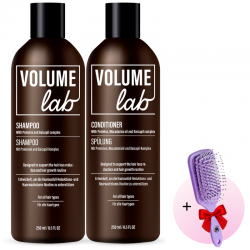 MINI ŚWIĄTECZNY ZESTAW! Podstawowy zestaw VOLUME LAB: szampon i odżywka + PREZENT (szczotka do włosów)