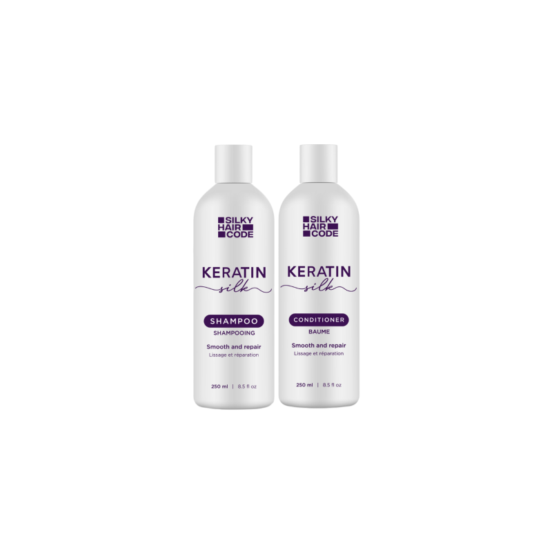 Intensywna kuracja regenerująca do włosów zniszczonych mini zestaw KERATIN SILK