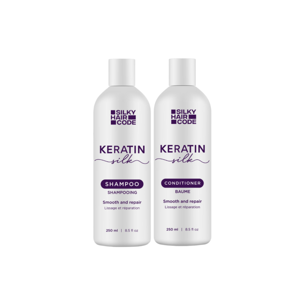 Intensywna kuracja regenerująca do włosów zniszczonych mini zestaw KERATIN SILK